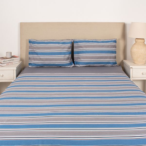 JUEGO DE SABANA QUEEN 160X200ESP.COL.I/2025 ANGRA RAYAS GRISES 0887148