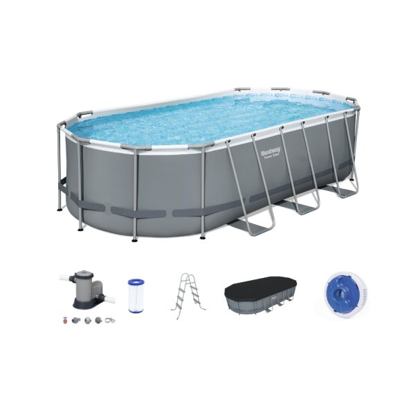 PISCINA OVAL POWER STEEL BESTWAY 56710 13.430LTS