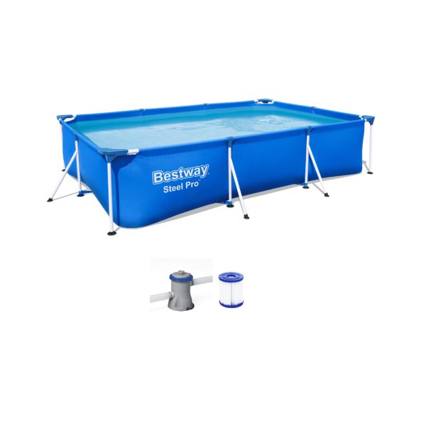 PISCINA RECTANGULAR CON ESTRUCTURA METALICA 3.300 LITROS BESTWAY 56411