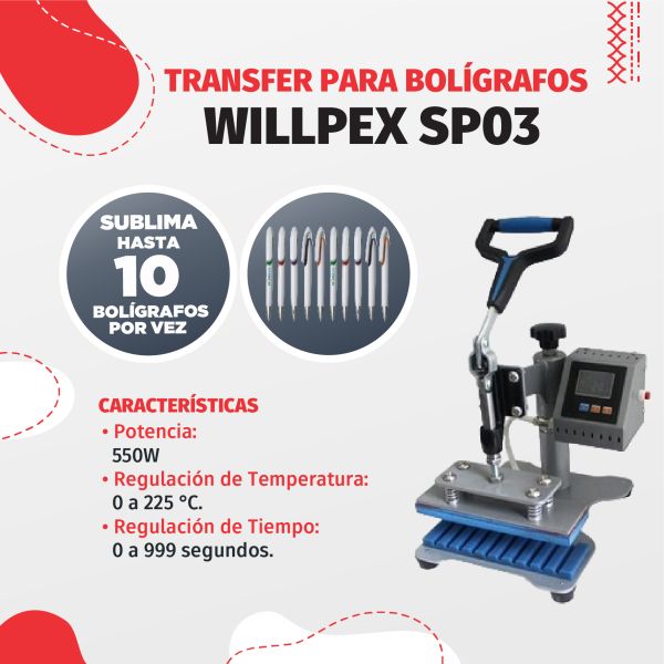 MAQUINA TRANSFER WILLPEX SP03 P/BOLIGRAFOS ART.21993