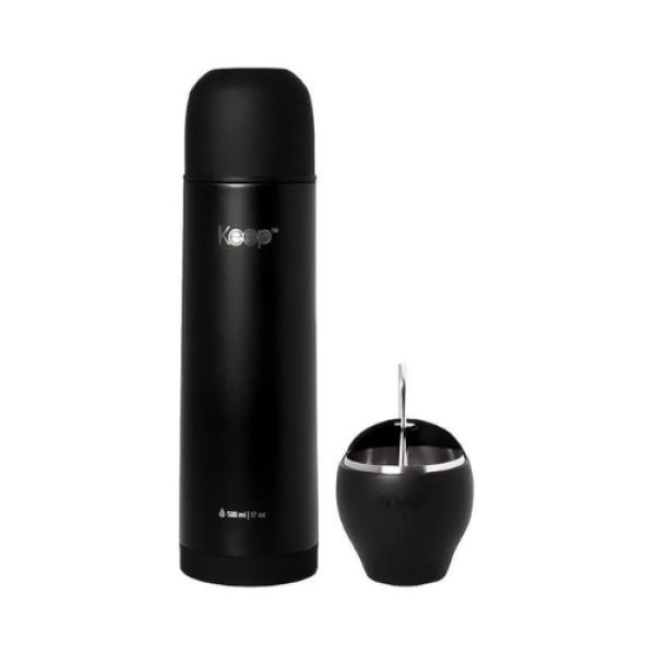 SET DE MATE Y TERMO KEEP 500 ML NEGRO