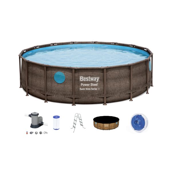 PISCINA REDONDA DISEÑO RATAN BESTWAY 56725 19.480Lt