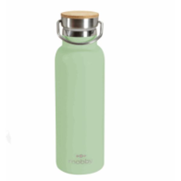 BOTELLA A.INOX 450ML D/PARED VER TAPA BAMBOO MOBBY 232018-25