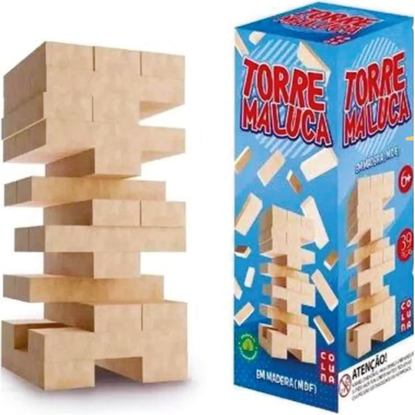 JUEGO TORRE/TEMBLEQUE 39PZS DE MADERA EN CJ COLUNA