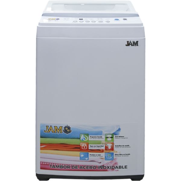 LAVARROPAS JAM ALBA 7KG AUTOMATICO CARGA SUPERIOR 8 PROGRAMAS  BLANCO