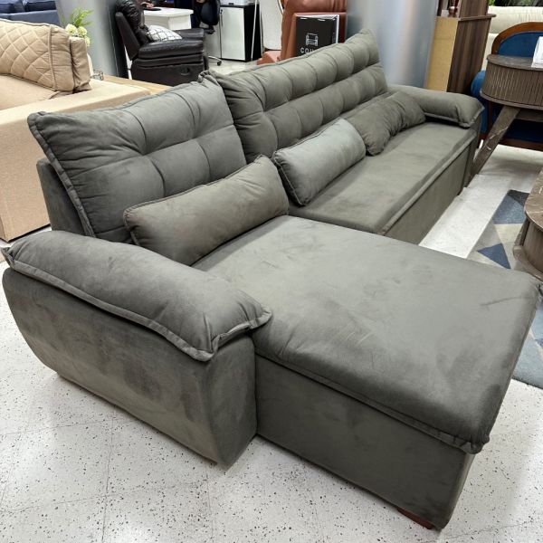 SOFA MOVELMAX YERUTI  2 LUGARES + CHAISE MARRON