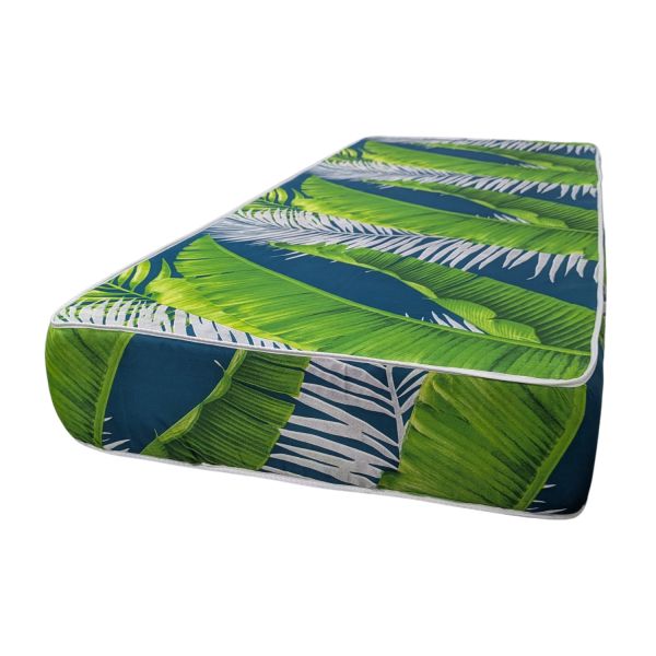 COLCHON DE ESPUMA 100X190X12 D15 HOJAS VERDE/BLANCO INMAPOL