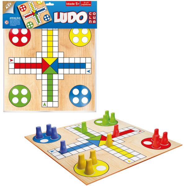 JUEGO DE LUDO DE MADERA EN CAJA COLUNA