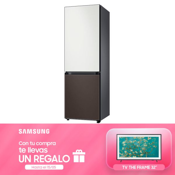 HELADERA SAMSUNG 328LTS BESPOKE RB33A307026/ZS CON SPACE MAX WHITE (UP) BLACK (D