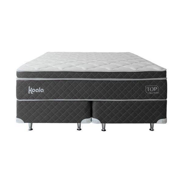 CAMA KOALA 200X200 TOP VISCO POCKET GRIS BASE DIVIDIDA