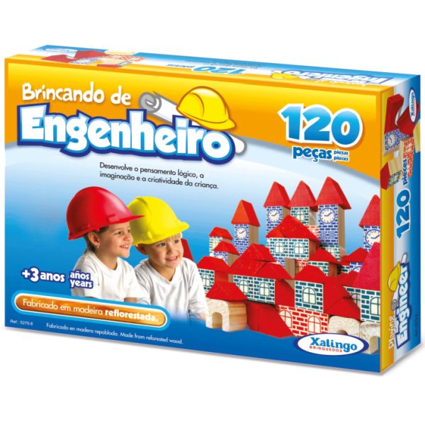 JUEGO DE INGENIERO 4 C/120PCS. DE MADERA XALINGO.