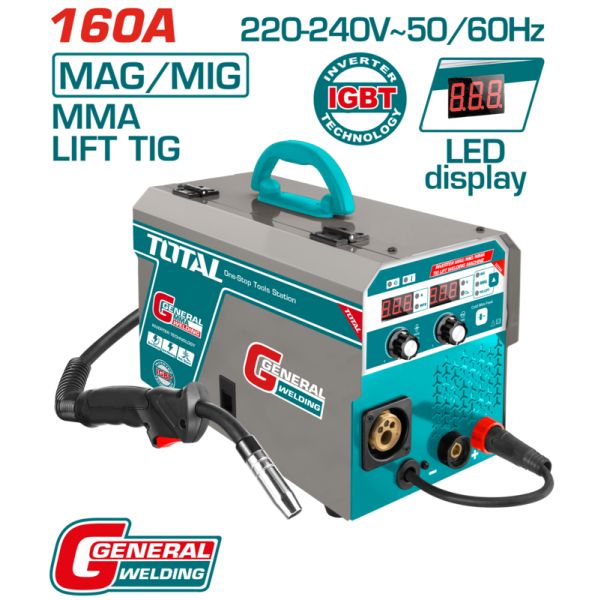SOLDADORA MAG/MIG/MMA/LIFT TIG 160A TOTAL TMGT1601 