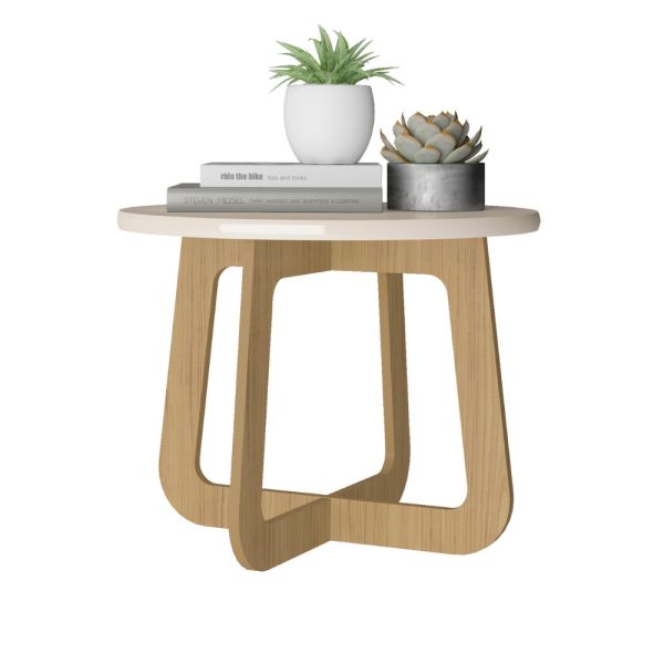 MESA CENTRO JASMIN OFF WHITE/CARVALHO MOVELMAX