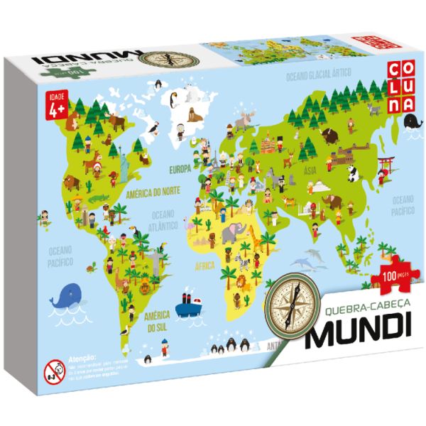 ROMPECABEZAS MAPA MUNDI 100 PIEZAS EN CAJA COLUNA