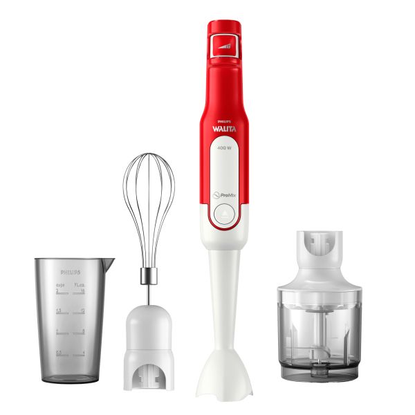 MIXER PHILIPS WALITA RI2622/40 400W 4 ACCCESORIOS ROJO