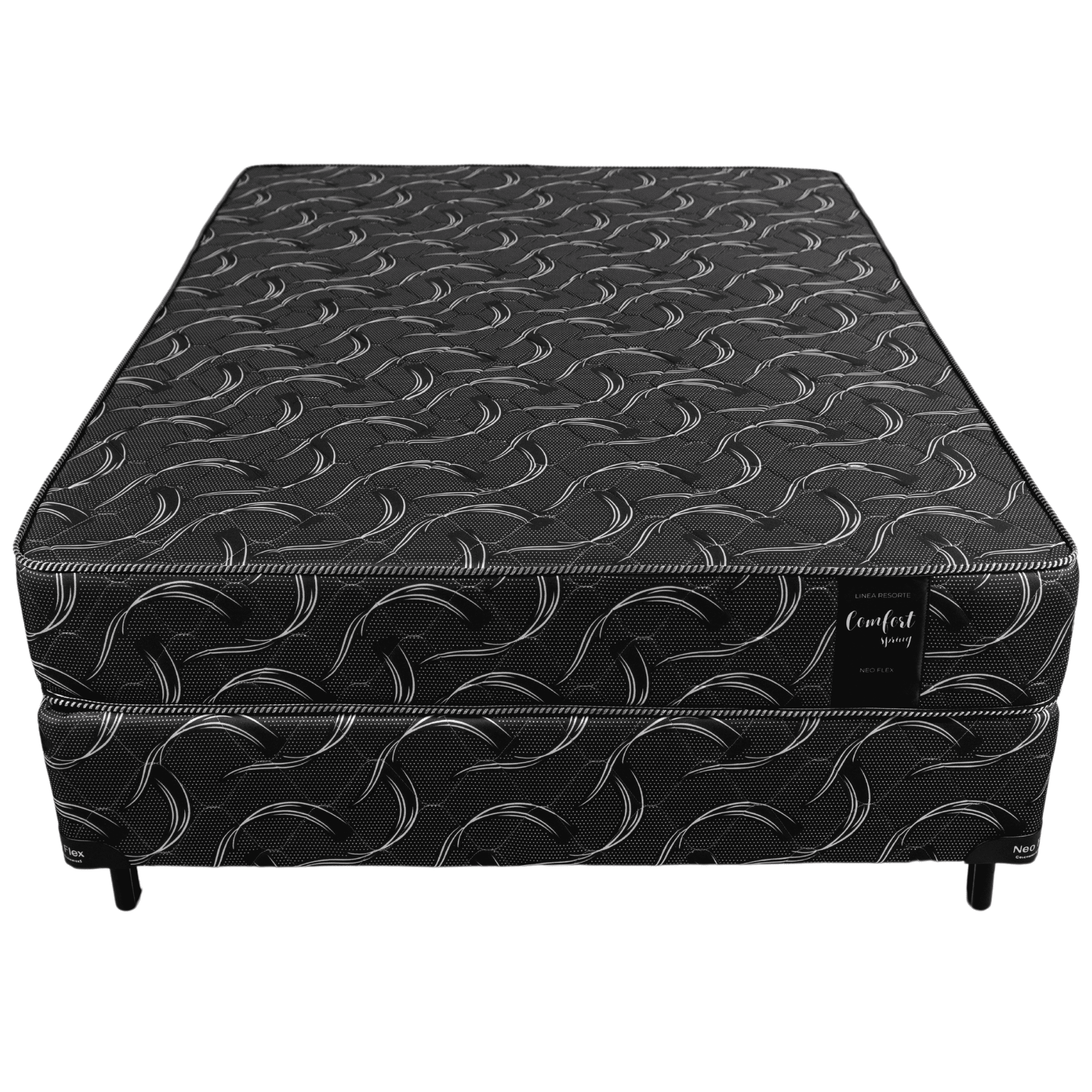 BASE C/ COLCHON NEOFLEX 140X190X25 CONFORT SPRING NEGRO