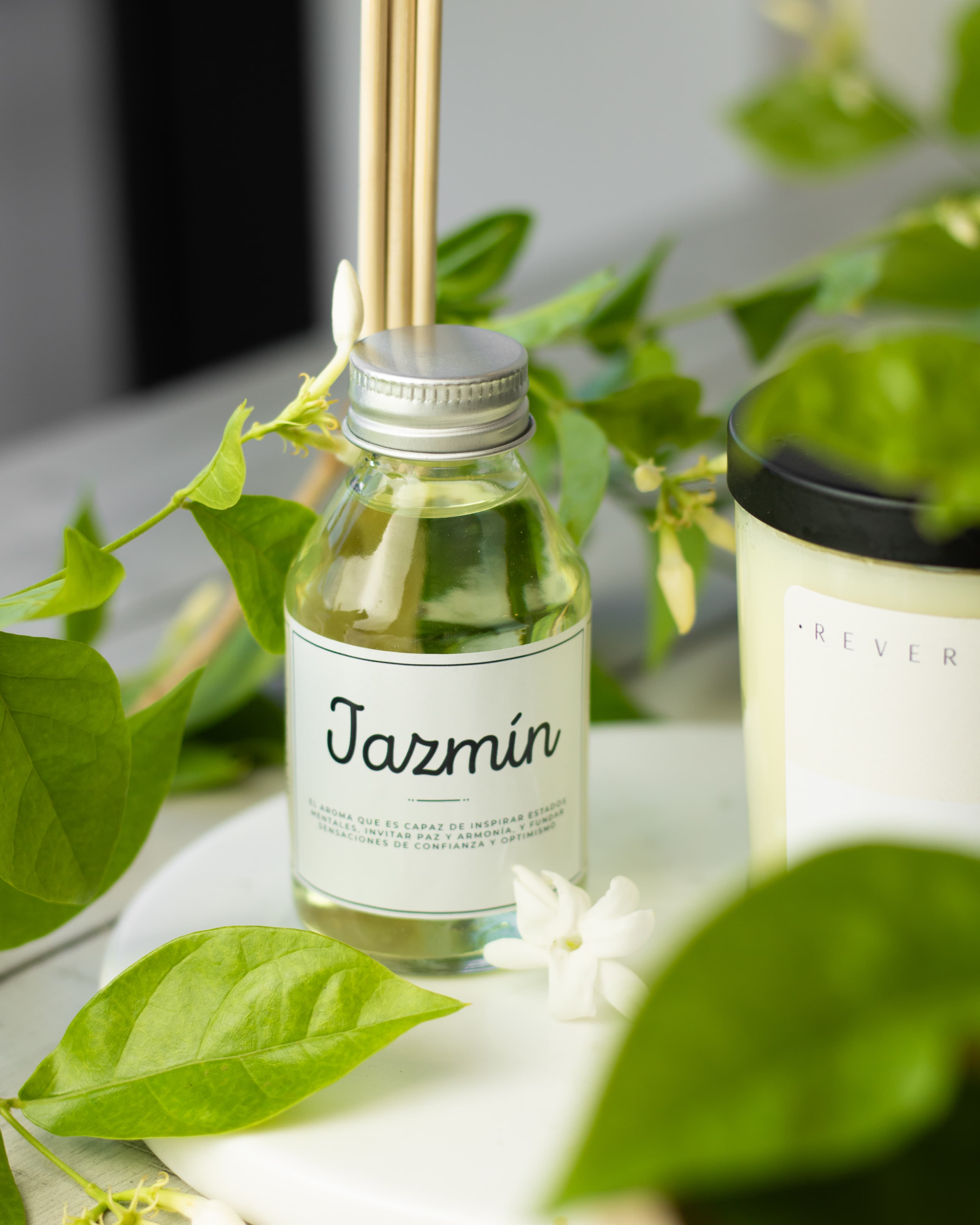 DIFUSOR AROMATICO REVERENDA C/ 5 PALITOS DE BAMBU FRAGANCIA JAZMIN 100ML