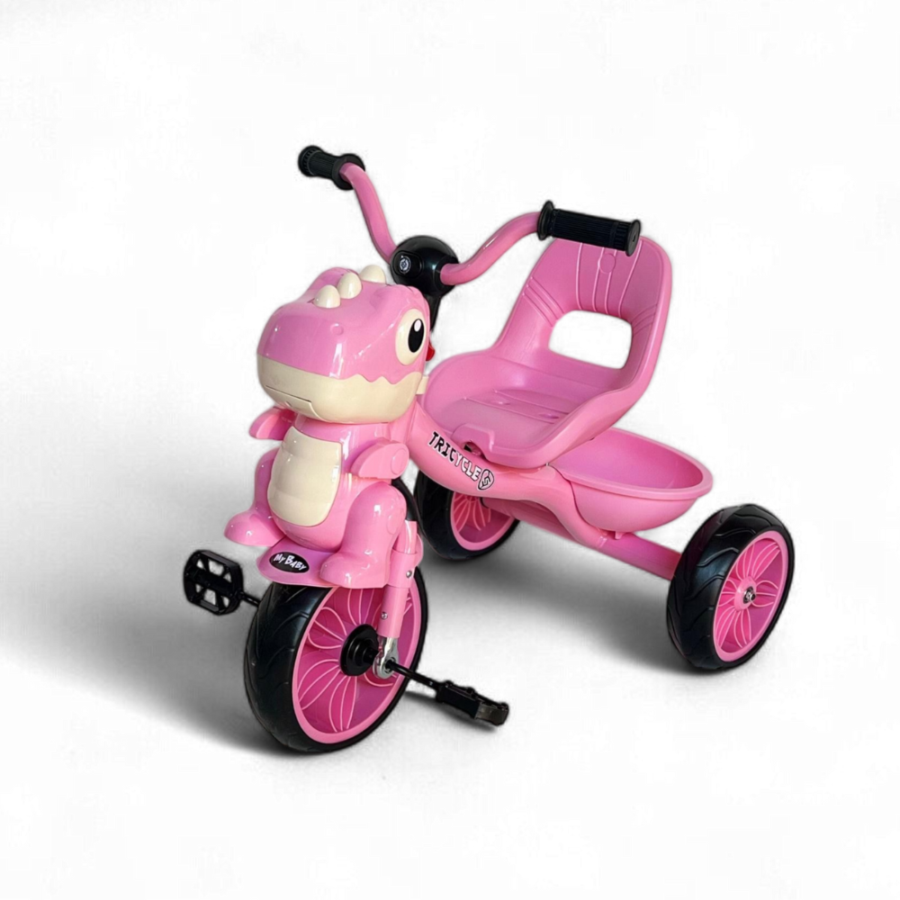 TRICICLO METALICO DINO ROSA MY BABY TR-2025-RS