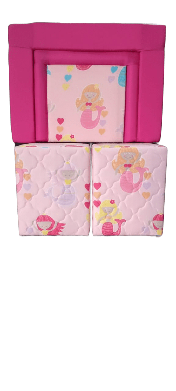 COMBO CABECERA P/100 FLEX NEO INFANTIL ROSADO SIRENITA+2 MESITAS INMAPOL