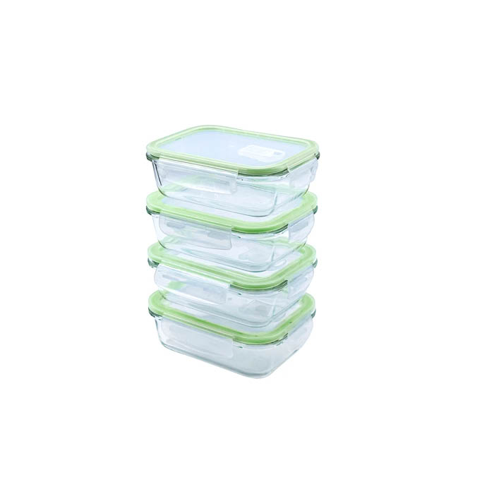 SET DE RECIPIENTES DE VIDRIO 640ML 4PCS CROIX CRT-030