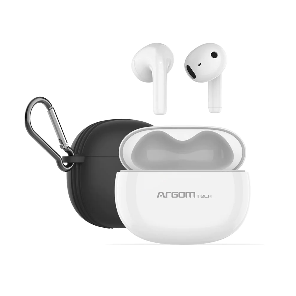 AURICULAR ARGOMTECH ARG-HS-5055BK BLANCO C/ ACCESORIOS NEGRO