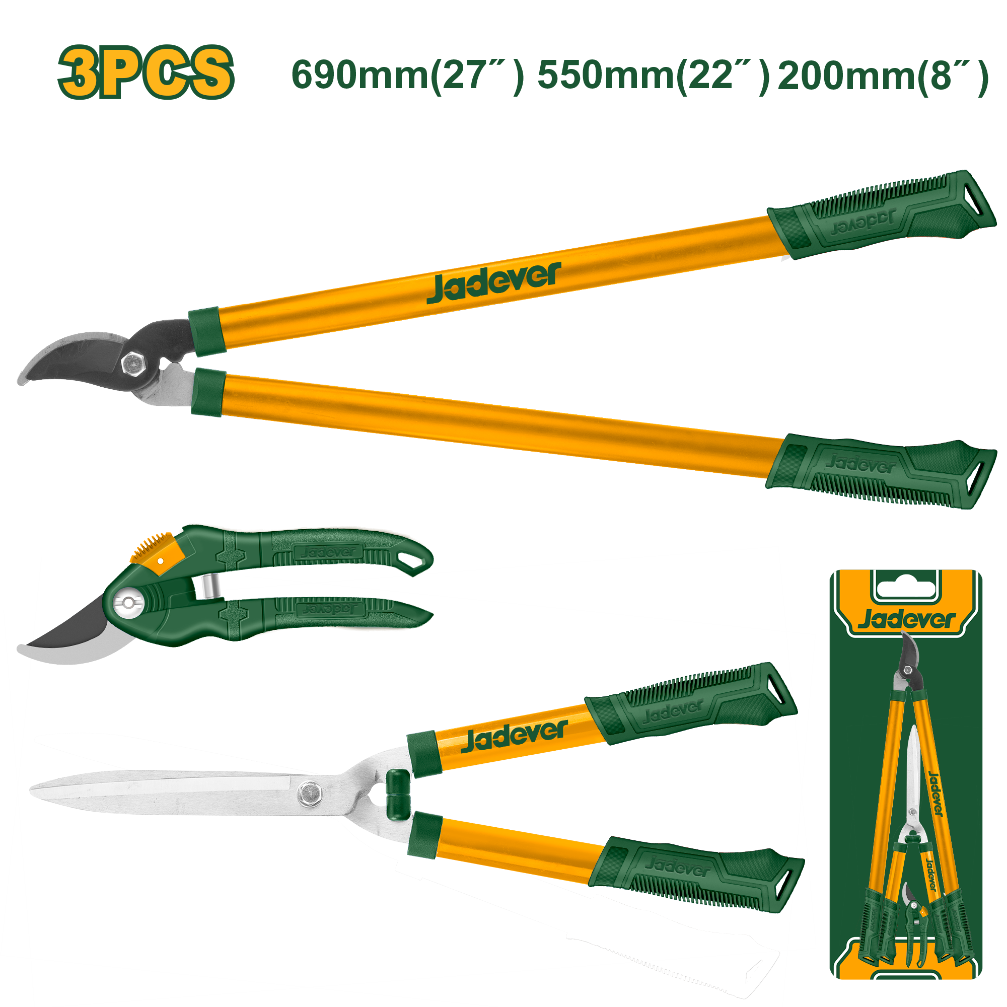 JUEGO DE TIJERAS  PARA JARDIN JADEVER 3PZS.JDPR3E03