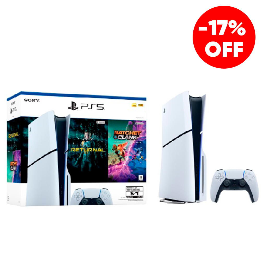 CONSOLA PS5 PLAYSTATION 5 STANDAR SONY SLIM - Incluye 2 juegos (Returnal + Ratchet & Clank)