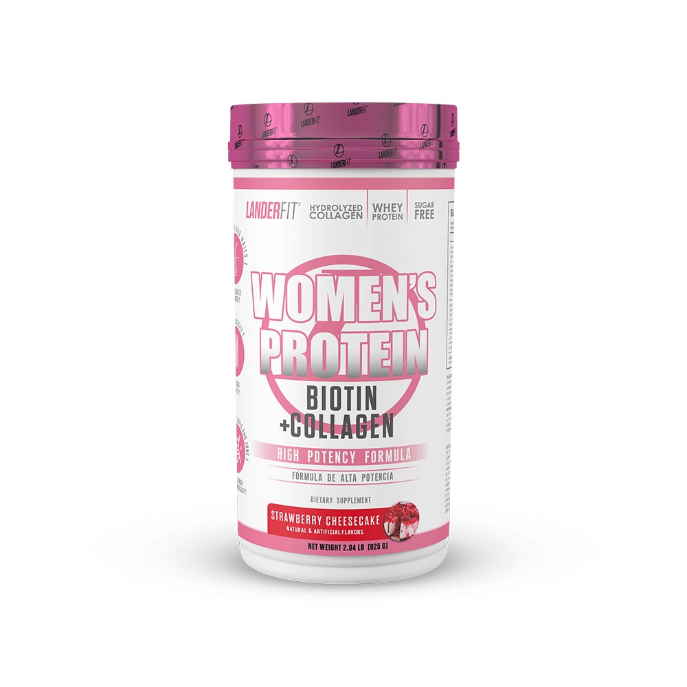  SUPLEMENTO MUJER PROTEINA + COLÁGENO LANDERFIT FRESA CHEESCAKE
