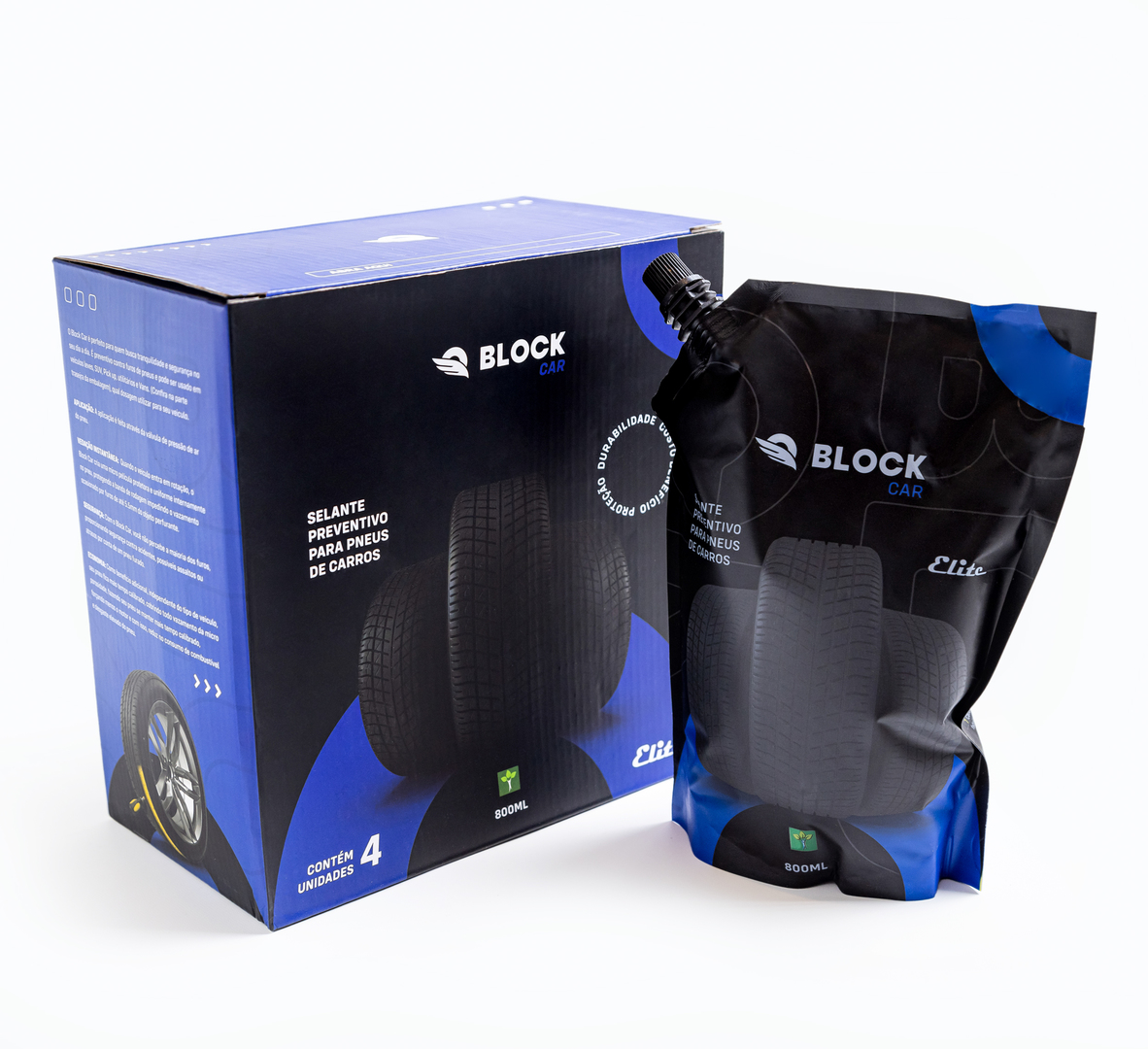 SELLADOR PREVENTIVO PARA NEUMÁTICOS BLOCK CAR ELITE SET 4 UNI 800ML (20351)