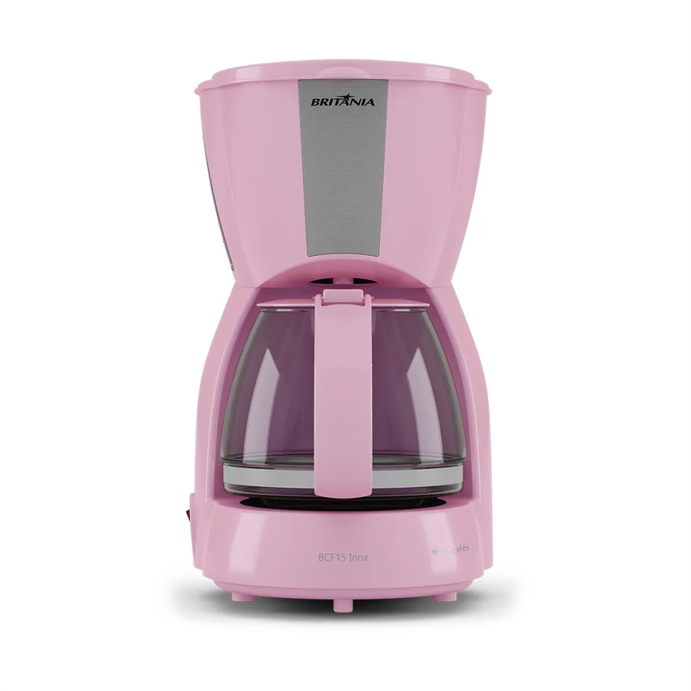 CAFETERA BRITANIA JARRA DE VIDRIO 600ML BCF ROSA