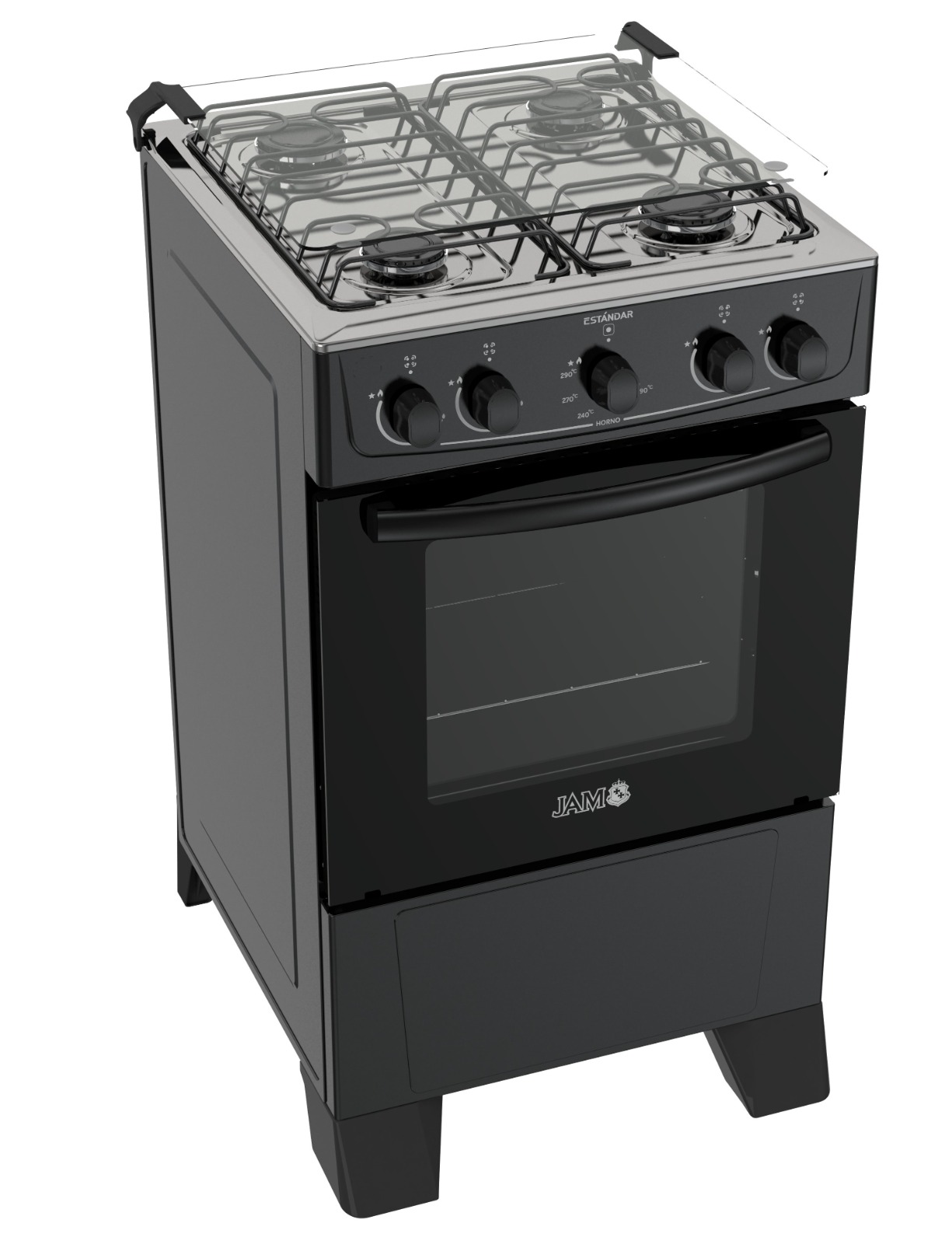 COCINA JAM STANDARD 4H A GAS NEGRA REF.11834