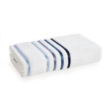 KARSTEN TOALLA BANON LUMINA 86X150 BLANCO/AZUL