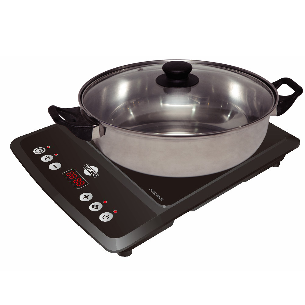 COCINA TOKYO 1H A INDUCCION+OLLA 2000W COTOKPINDB COMANDO BOTONES T2748