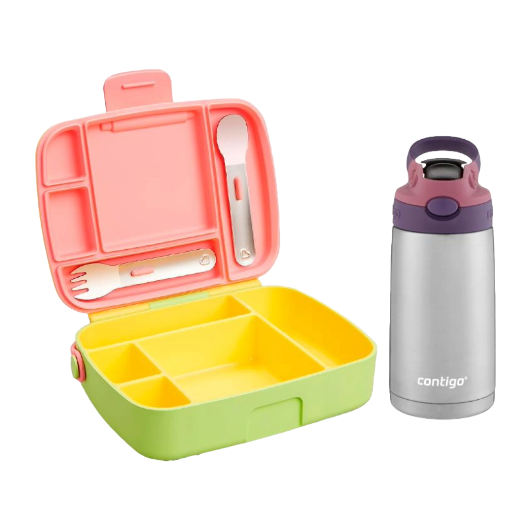COMBO BENTO BOX: LUNCHERA MUNCHKIN+ BOTELLA AUTOSPOUT KIDS CONTIGO ROSA MC049684