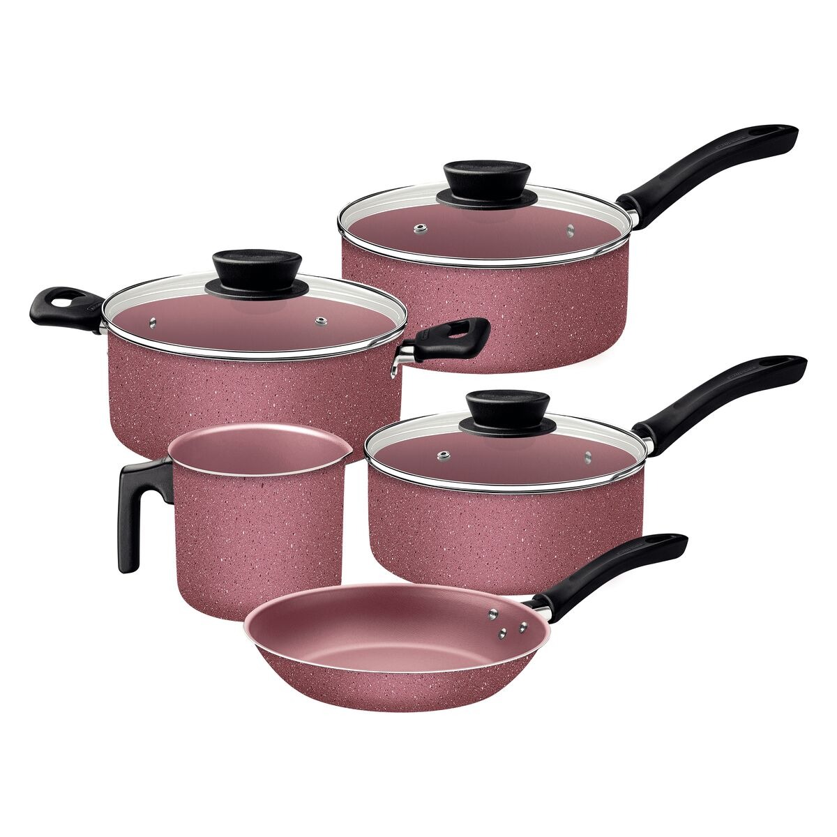 JUEGO DE OLLAS TRAMONTINA LINZ 5PZ COLOR ROSA T282999
