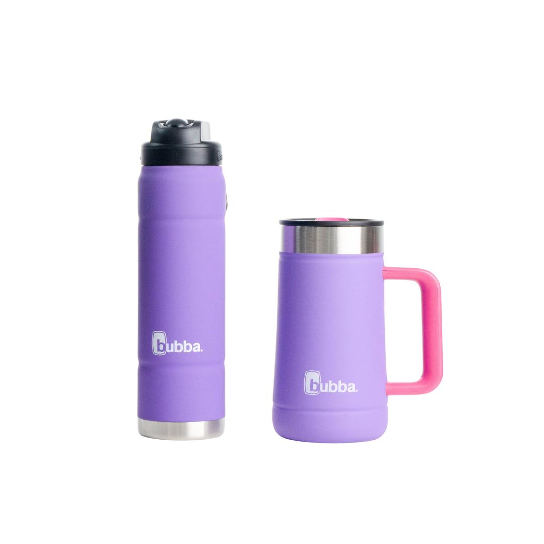 COMBO BUBBA: BOTELLA TRAILBLAZER 709ML C/ PAJITA+CHOPERA PARTY STEIN 709ML LILA