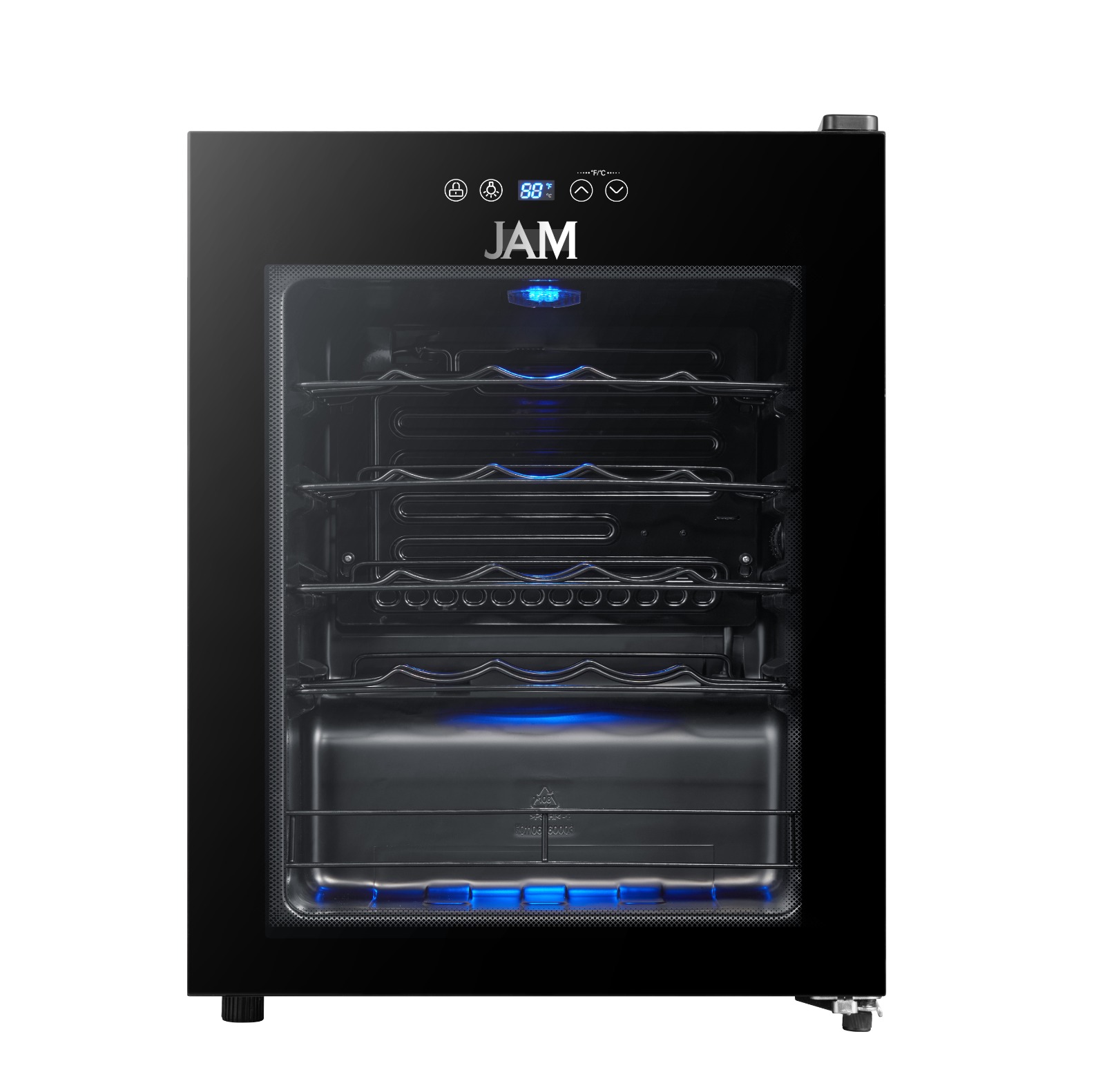 ENFRIADOR DE VINO JAM EV-66GE P/24 BOTELLAS 66LTS 5° A 18° 10819