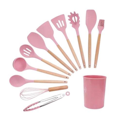 SET UTENSILIOS DE COCINA CROIX X13 PCS ROSA