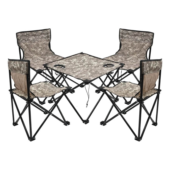 JUEGO DE 4 SILLAS DE CAMPING & MESA LEVEL PLEGABLE LVS-208