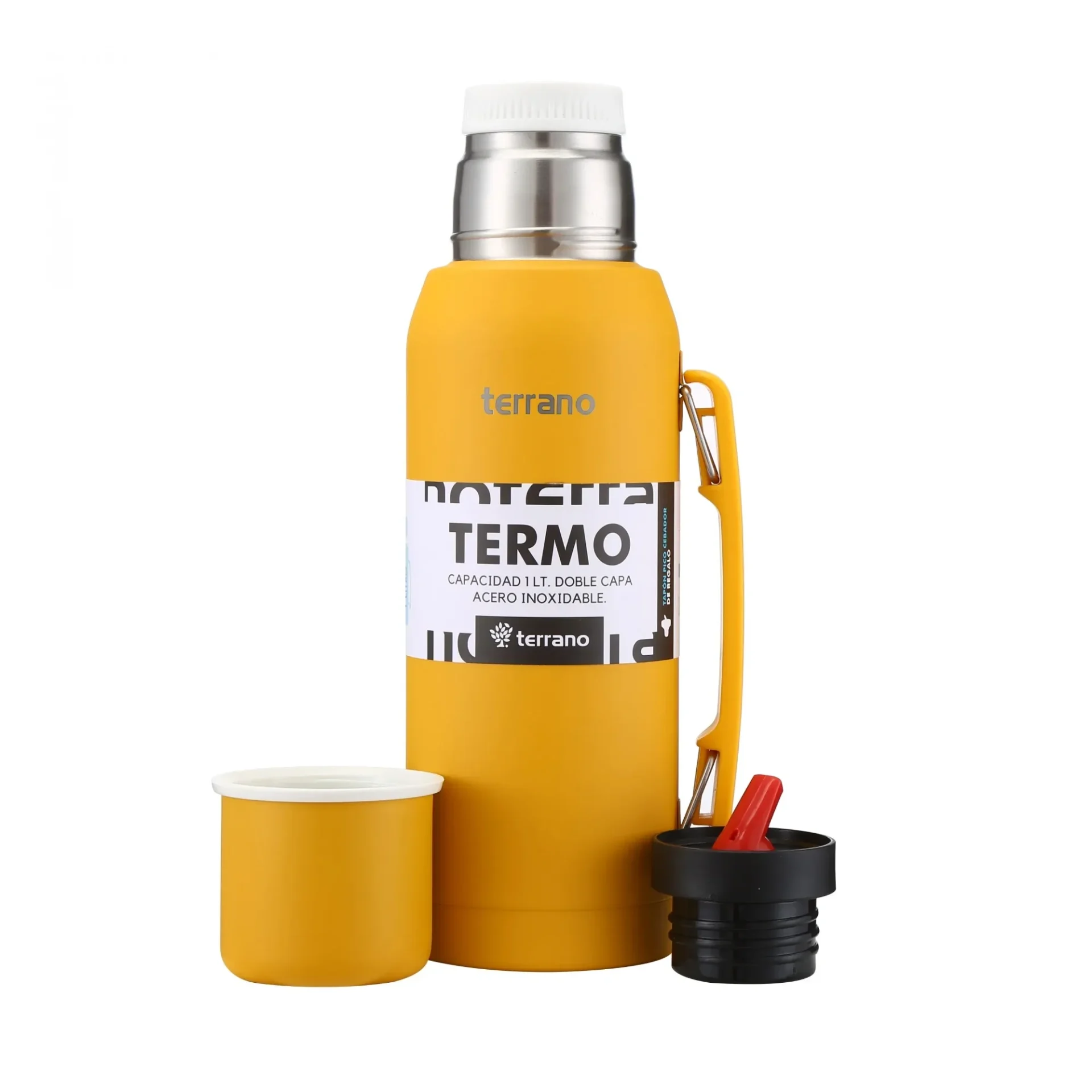 TERMO TERRANO 1LT CON MANIJA AMARILLO INTENSO