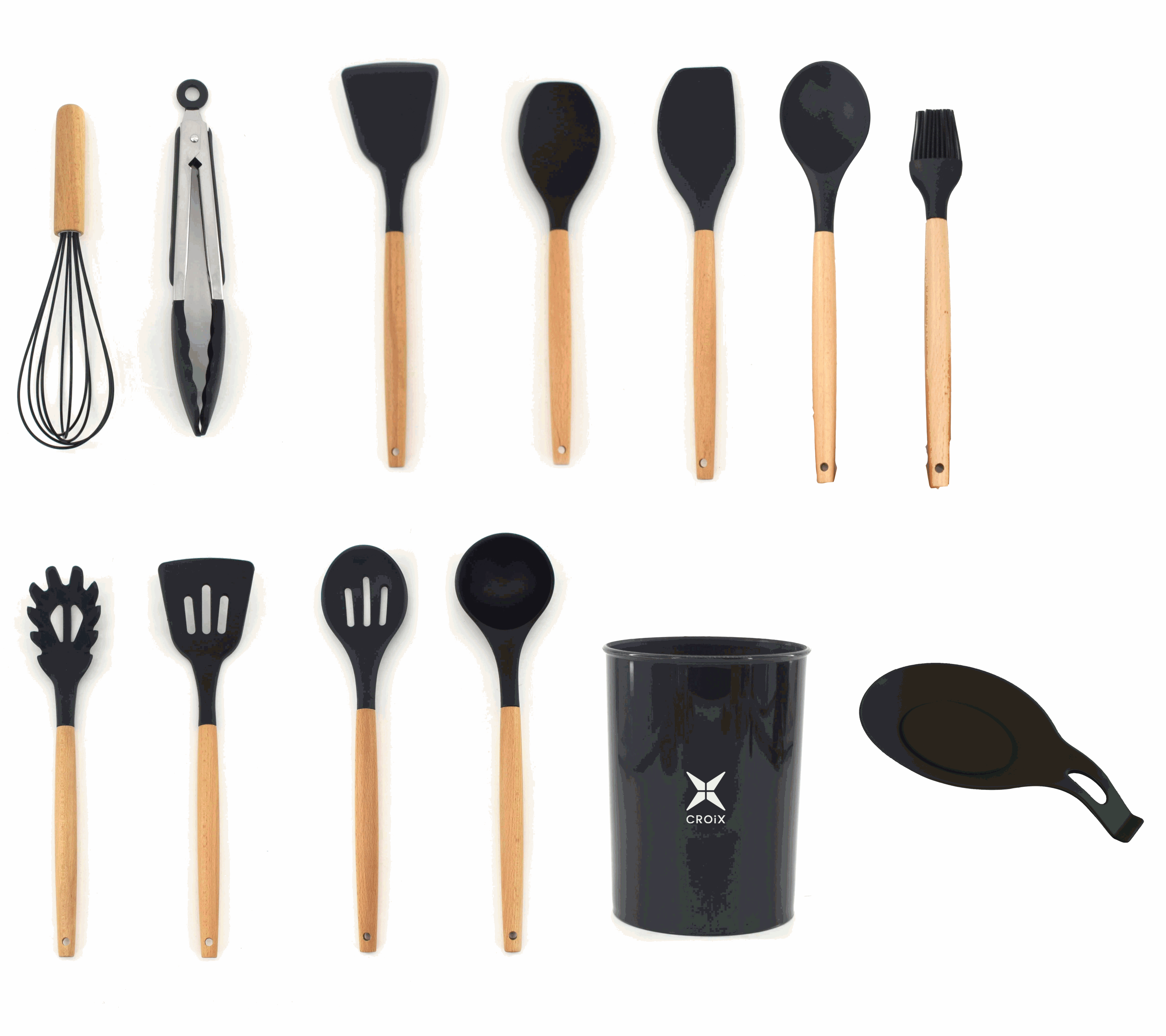 SET UTENSILIOS DE COCINA CROIX X13 PCS NEGRO 630341