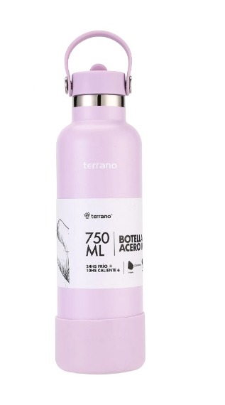 BOTELLA TERMICA TERRANO 750 ML PICO + BOTA LILA