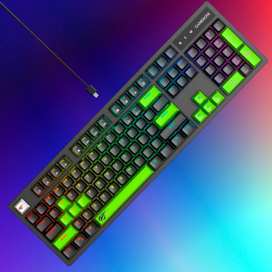 TECLADO MECANICO GAMING C/RGB HAVIT - NV-KB893L-N/V