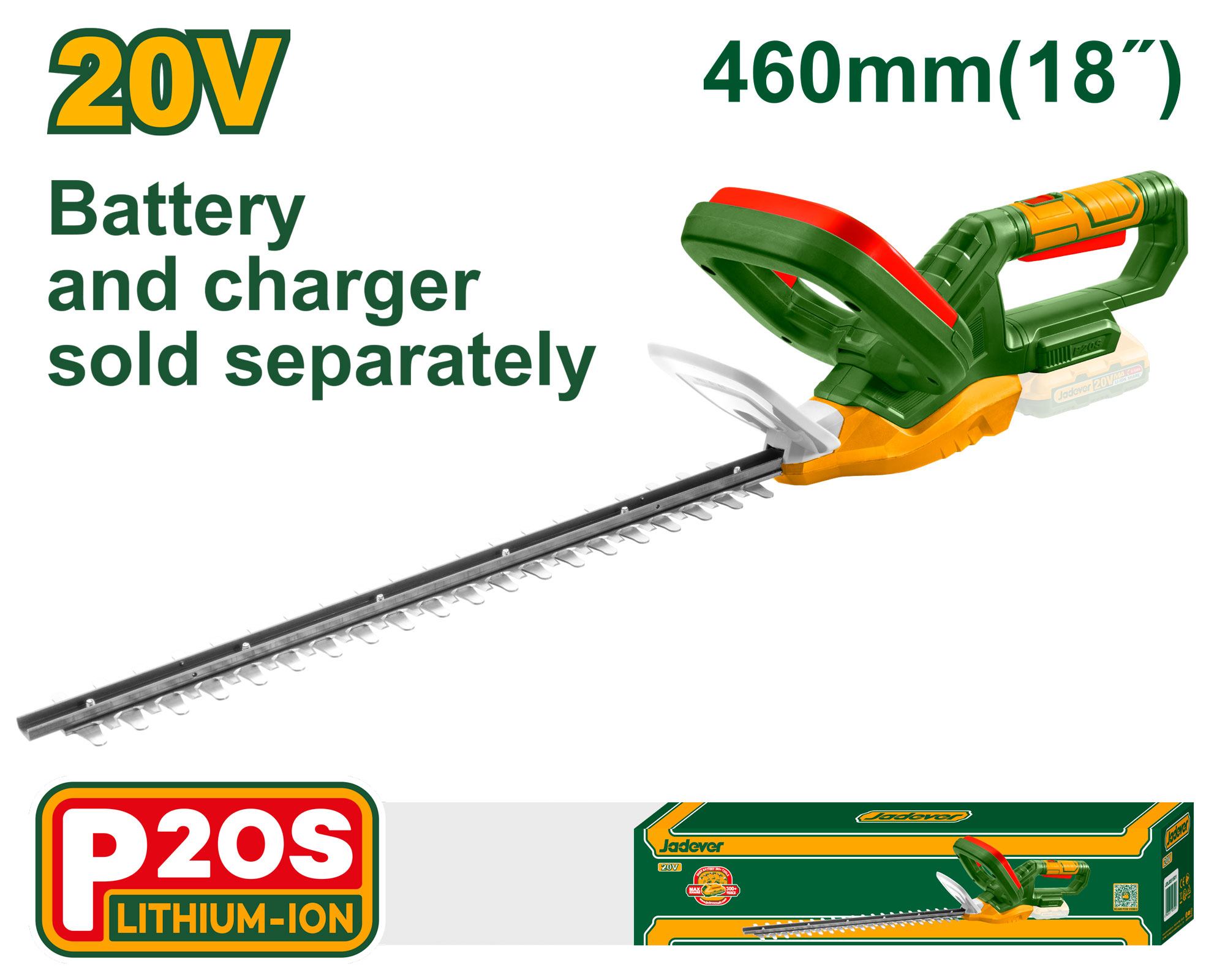 CORTASETOS  INALAMBRICO JADEVER  20V. S/BAT JDLYP540