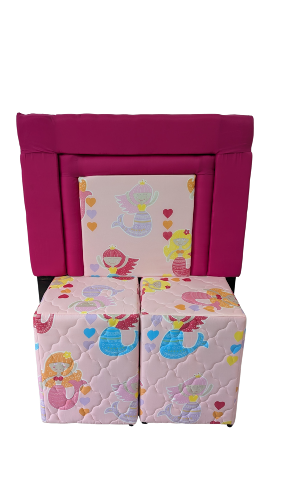 COMBO CABECERA P/100 FLEX NEO INFANTIL ROSADO SIRENITA+2 MESITAS INMAPOL