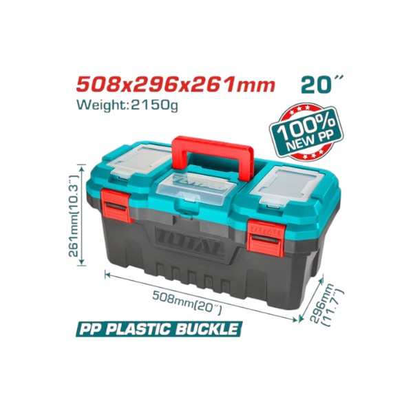 CAJA DE HERRAMIENTAS PLASTICA DE 51X30X26CM  TOTAL