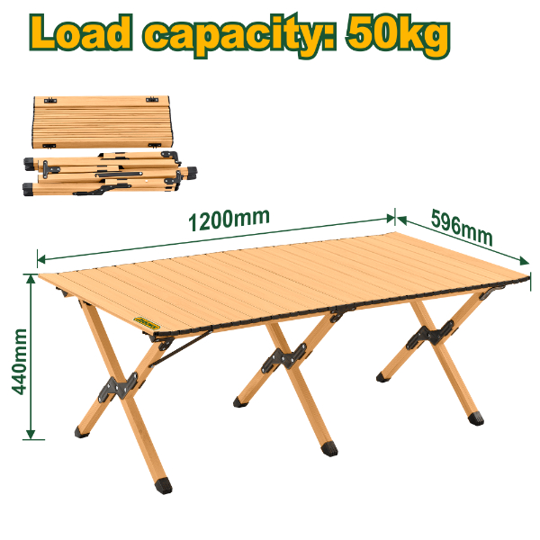MESA PLEGABLE PARA EXTERIORES JADEVER 120X60X44CM JDHWT1101