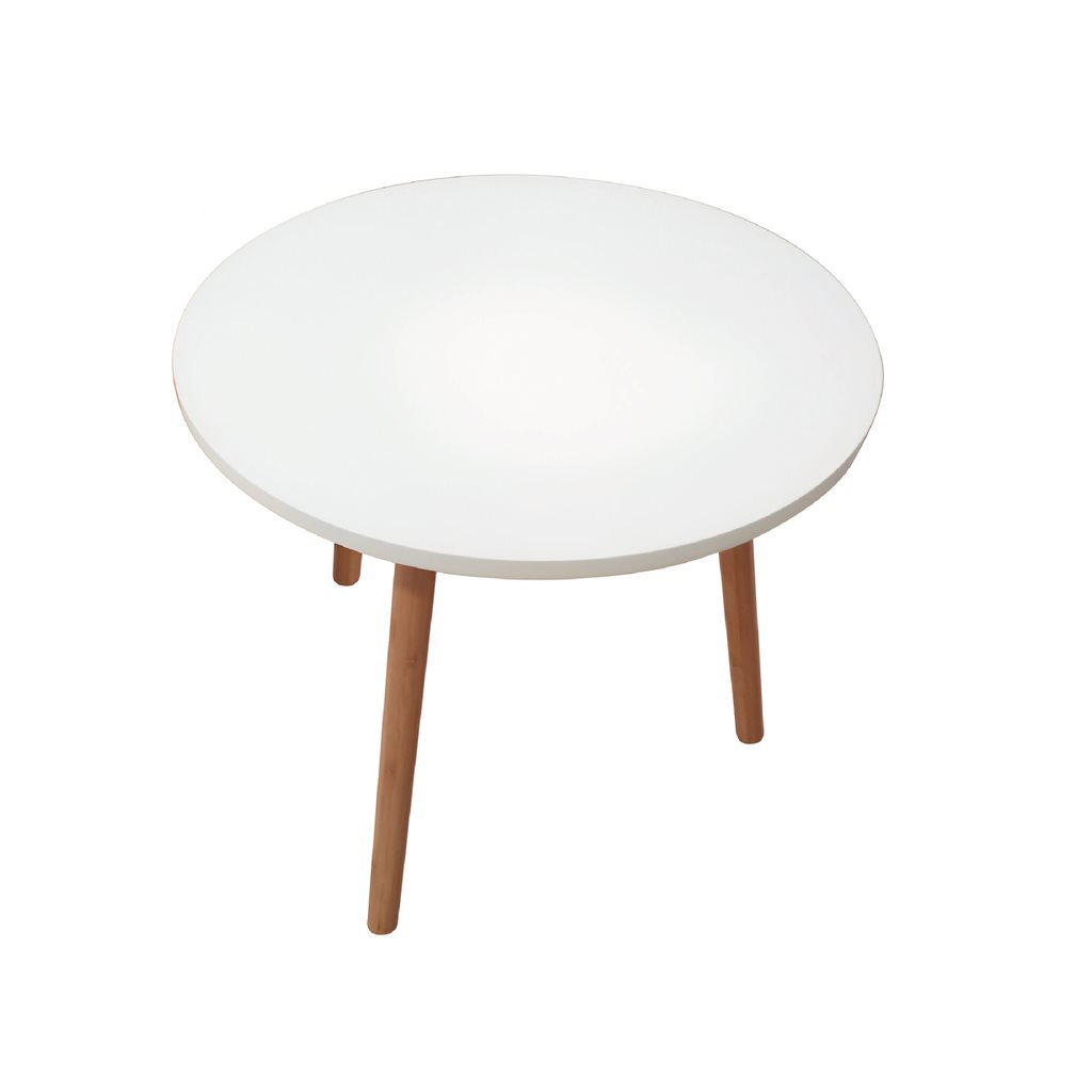 MESA AUXILIAR DE BAMBOO Y MDF – BLANCO | ESTILO MODERNO SELECTA