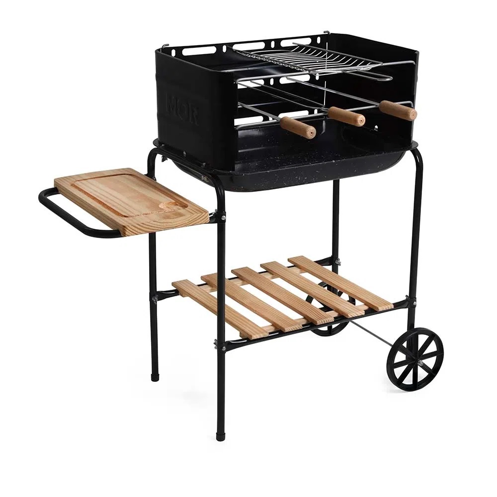 PARRILLA CALIFORNIA MOR 82X39 CON RUEDA M03011