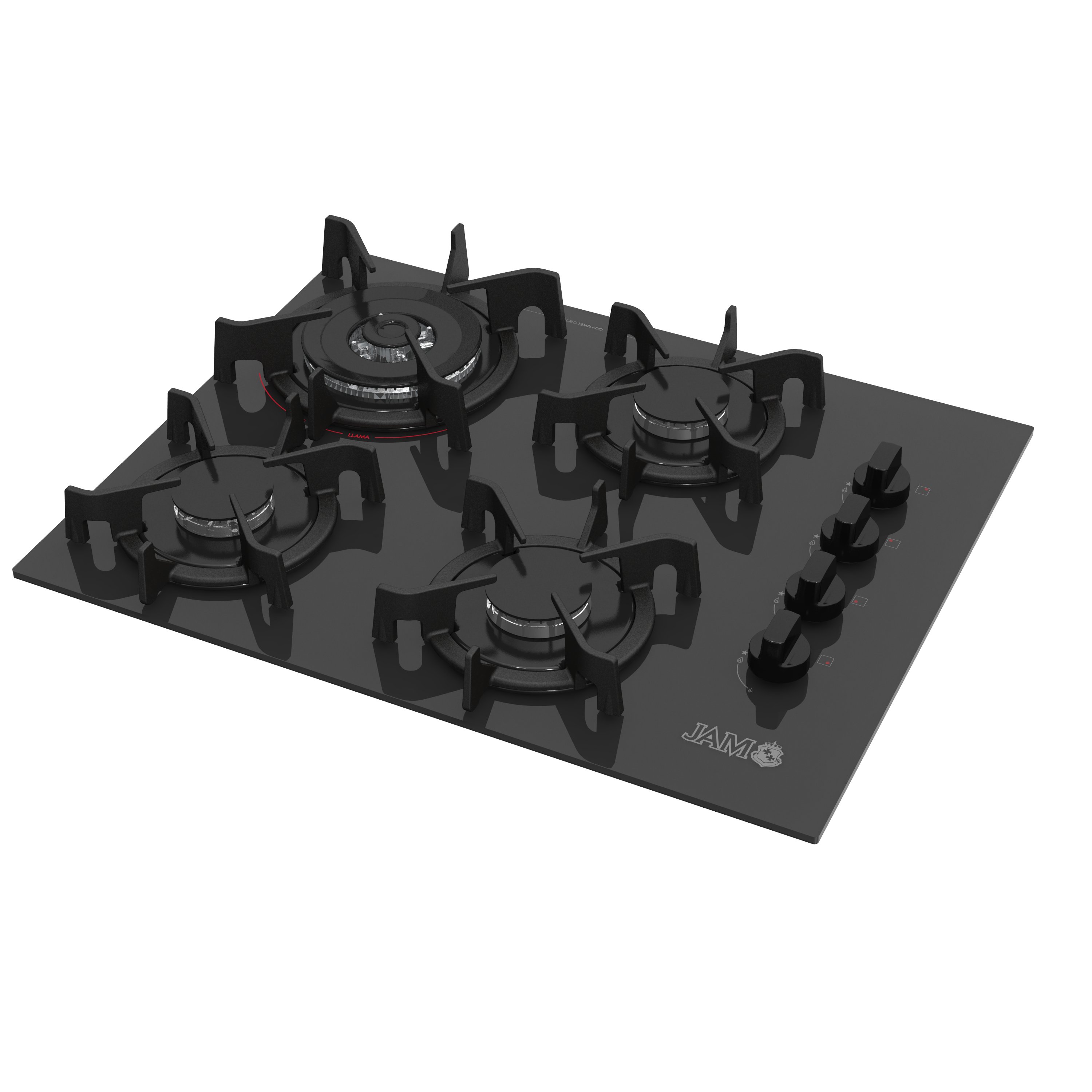 COCINA  ANAFE JAM 4H PREMIUM EMPOTRABLE NEGRO C/ PARRILLA HIERRO FUNDIDO 16439